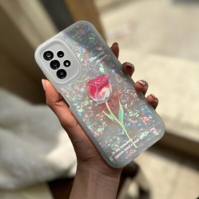قاب گل رز یخی آیفون / سامسونگ / شیائومی (کدC1230)