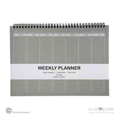 پلنر60برگ رحلی 290*210فنر دوبل از بالا همیشه سریWEEKLY PLANNER